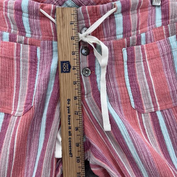 Sundance Womens Gigi Pants XS Pink Stripe Cotton Gauze Wide Leg Festival Beach - Picture 9 of 10